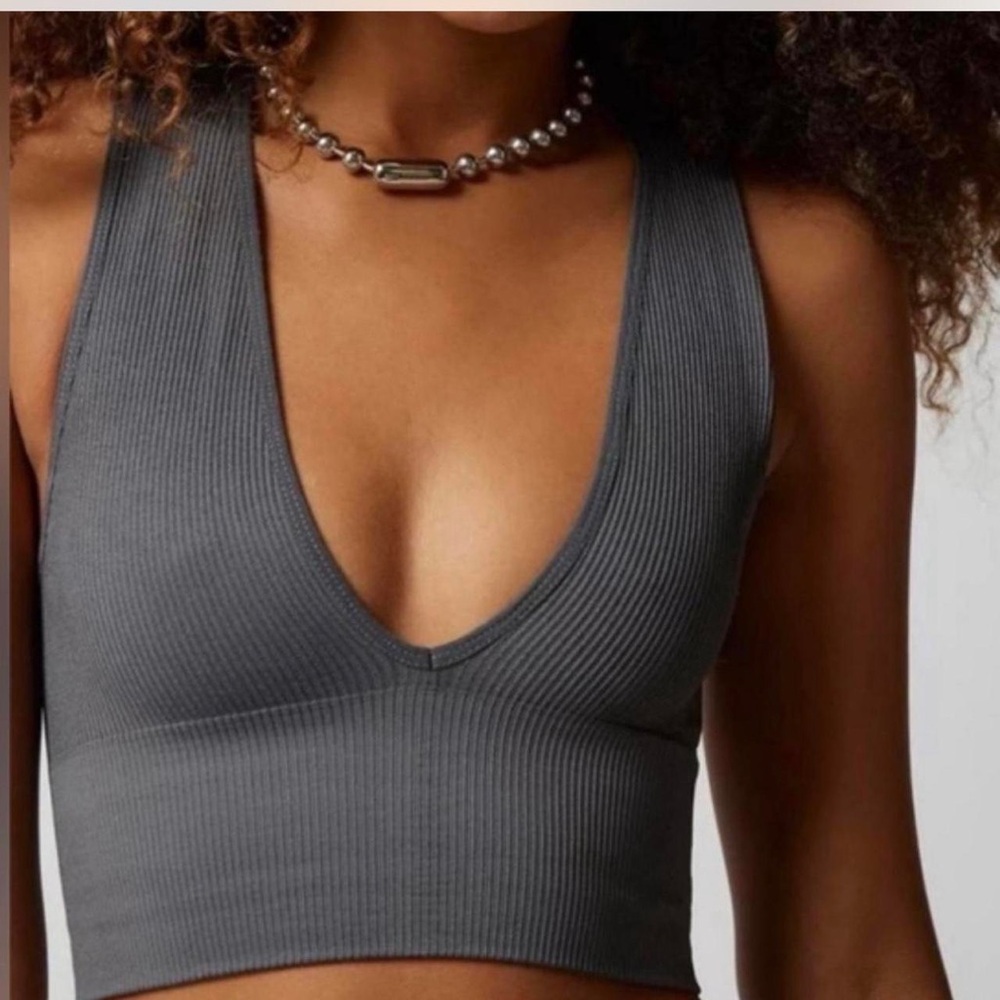 Urban Outfitters Charcoal Ribbed Tank
